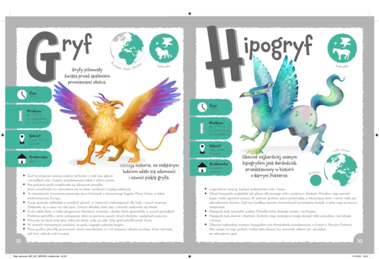 Rozkładówka książki — Gryf i Hipogryf