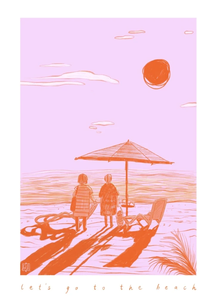 Plakat kobiecy – „Let’s go to the beach”